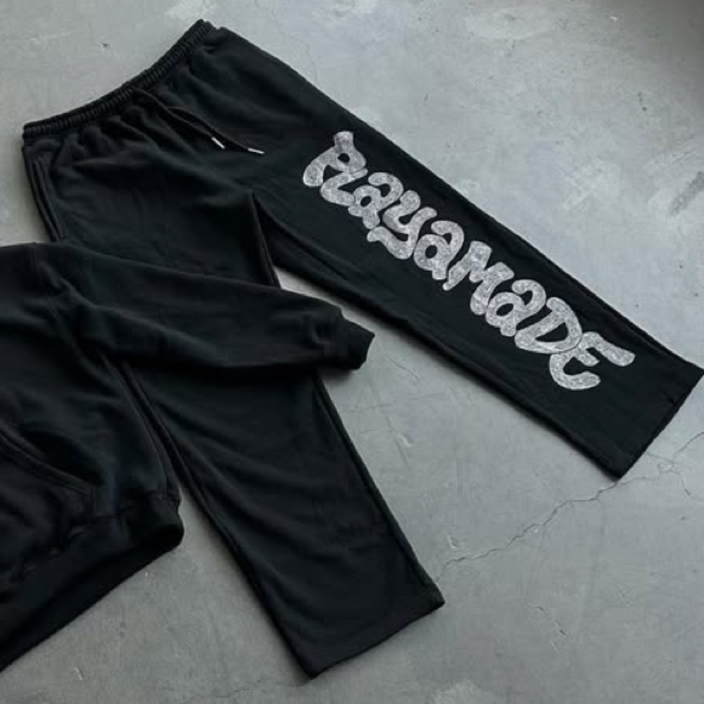 EXTREMELY RARE playamade rhinestone sweatpants